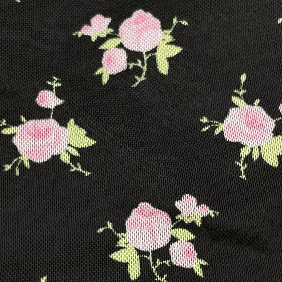 Sandy Liang Mesh Rose Bud Black Pink Midi Dress Small - Picture 6 of 8
